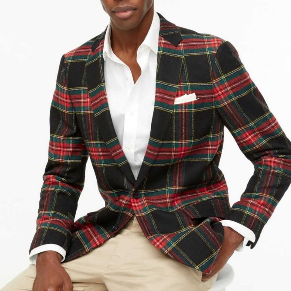 New mens J Crew Factory wool-blend Thompson blazer in Stewart Tartan plaid, - Picture 2 of 16